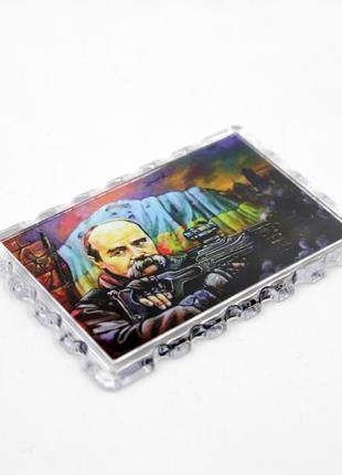 Патріотичний магніт-марка шевченко воїн 7,8 см на 5,5 см, український сувенір2 фото