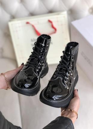 Жіночі ботінки  mcqueen ankle boots black женские ботинки маквин3 фото