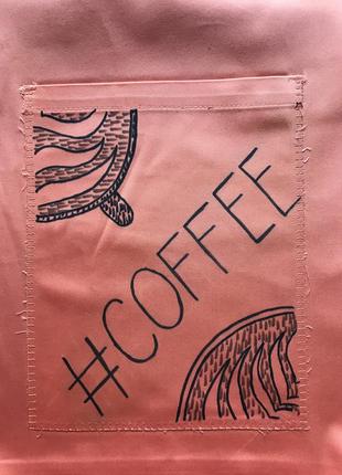 Эко сумка торба шоппер кофе coffee @don.bacon оранжевая4 фото