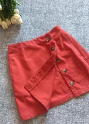 Коротенькая юбочка кирпичного цвета/размер -38/м/10
