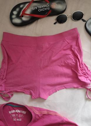 Трикотажні рожеві шорти з утяжкою kit36/104 фото