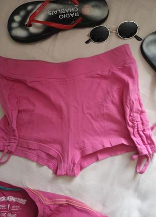 Трикотажні рожеві шорти з утяжкою kit36/101 фото