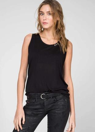 Майка жіноча diesel чорного кольору з декором.