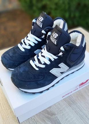 Зимові кросівки new balance white black blue