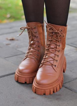 Теплые женские ботинки на зиму,берцы,берцы кожаные зимние руды (зима 2022-2023) для женщин,стильные,удобные,комфортные,стильные2 фото