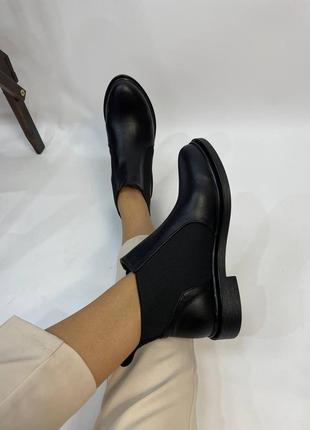 Ботинки черные кожаные пошьем на широкую ногу7 фото