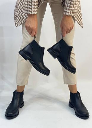Ботинки черные кожаные пошьем на широкую ногу9 фото