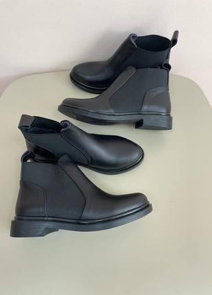 Ботинки черные кожаные пошьем на широкую ногу3 фото