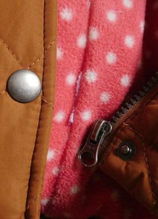 Куртка стеганая коричневая длинная теплая зимняя пальто пальтишко плащ парка5 фото