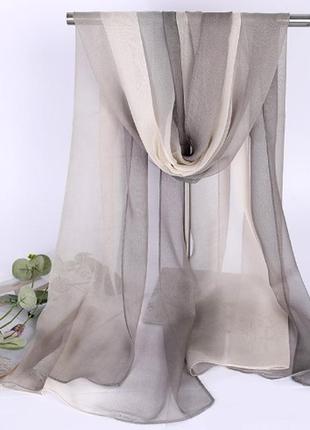 Женский шарф шифоновый коричневый - размер приблизительно 150*48см