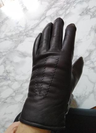 Новые мужские перчатки из натуральной кожи на меховой подкладке2 фото