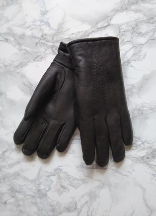 Новые мужские перчатки из натуральной кожи на меховой подкладке