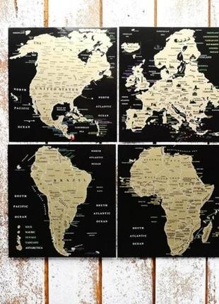 Набор скретч открытка карта мира в конверте3 фото