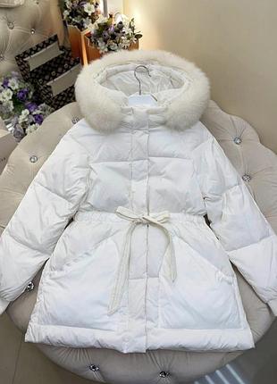 Пуховик мех песець євро зима