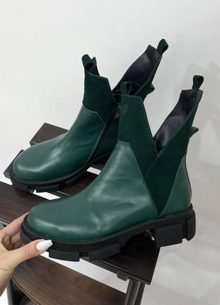 Бутылочекі зелені дизайнерські черевики vampyr натуральна шкіра замш2 фото