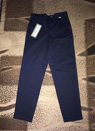 Новые хлопковые классические брюки, штаны для мальчика темно-синие