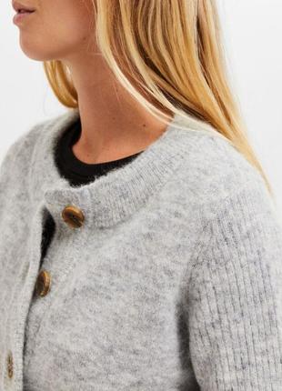 Кардиган кофта с массивными пуговицами ✨ selected femme ✨ шерсть+альпака вязаный кардиган из шерсти альпака2 фото