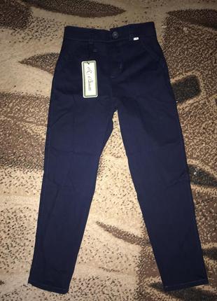 Новые хлопковые классические брюки, штаны для мальчика темно-синие