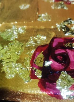 Картина пано з позолотою троянди золота7 фото
