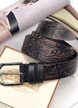 Женский кожаный ремень leather collection (7804) brown
