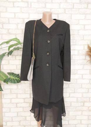 Новый мега теплый удлинённый пиджак/кардиган со 100 % шерсти в чёрном цвете, размер л-хл