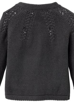 Стильный серый вязаный кардиган/свитер/кофта lupilu для девочки, р.86/92, на 12-24 мес, германия2 фото