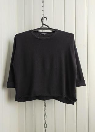 Укороченный свитер чёрного цвета хлопок с кашемиром  cashca england, s