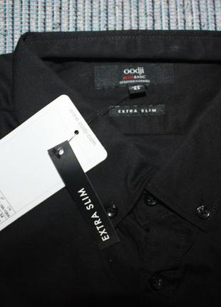 Рубашка oodji xl (43-182), extra slim fit,черная,  новая.6 фото
