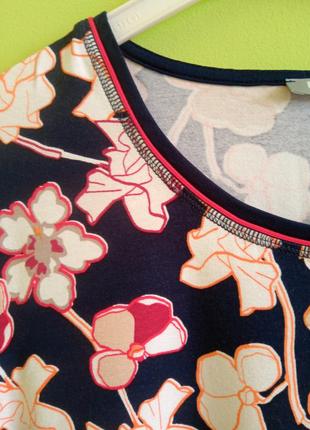Блуза трикотаж еластан лонгслів квіти2 фото