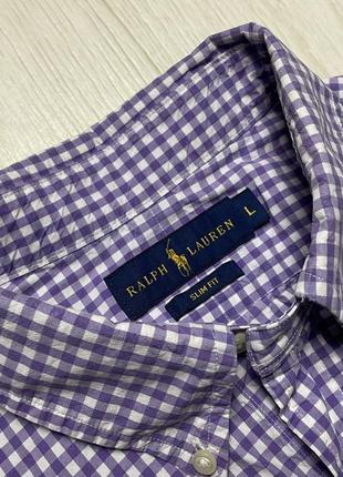 Мужская премиальная рубашка polo ralph lauren, размер м-l4 фото