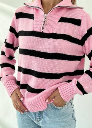 Дуже стильний светр зі смужками lf8 фото