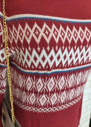 Фирменная up fashion трикотажная туника цвета марсала в красочные ромбы, размер с-м7 фото