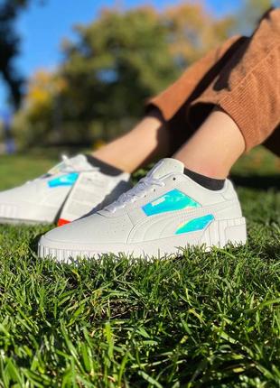 Женские кроссовки puma cali white хамелеон