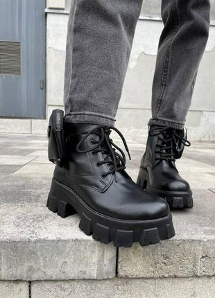 Женские ботинки prada boots black2 фото
