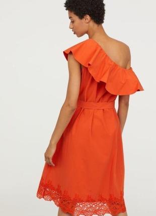 Платье миди на одно плечо с поясом h&m