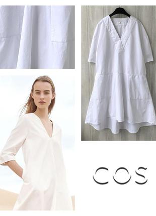 Свободное хлопковое ярусное платье cos свободного кроя оверсайз 100 % хлопок/ коттон