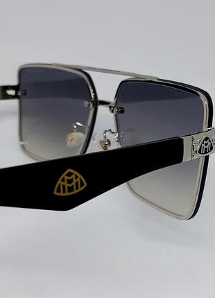 Maybach стильные мужские солнцезащитные очки серо фиолетовый градиент зеркальные