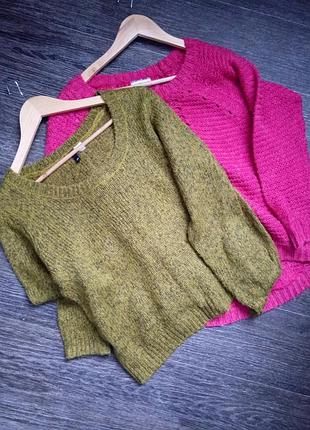 Теплый вязаный свитер размер м