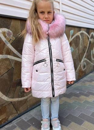 Тепла зимова куртка для дівчаток4 фото