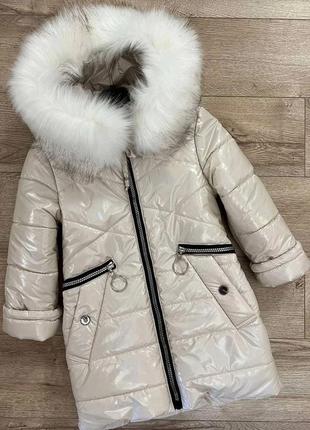 Тепла зимова куртка для дівчаток2 фото