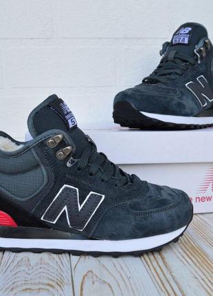 Женские высокие кроссовки с мехом new balance 574