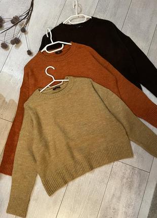 Базовий оверсайз светр кемел/шоколад/теракот у стилі зара манго h&m