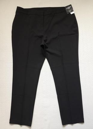 Стильные классические чёрные стрейчевые базовые брюки со стрелками батал tapered leg bonmarche4 фото
