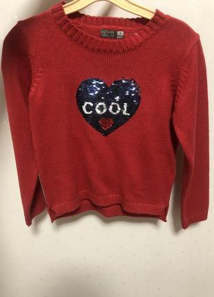 Красный свитер losan 104-110 см