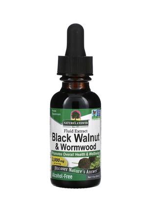 Black walnut&wormwood, рідкий екстракт, без спирту, 2000 мг, 30 мл.