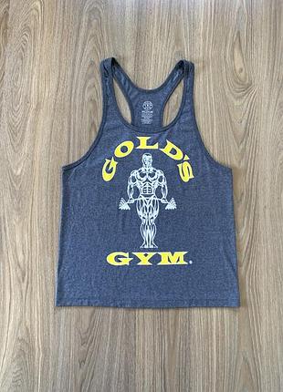 Мужская тренировочная хлопковая майка с принтом для спортзала golds gym