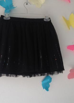 Классная черная юбка с пайетками2 фото