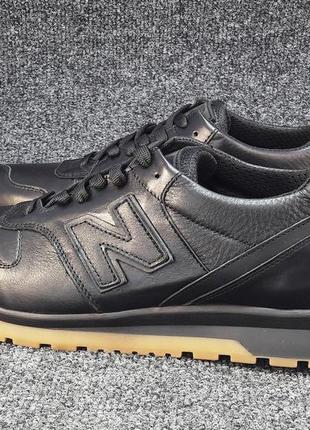 Кроссовки мужские  кожанные new balance черные (р.40,41,42,43,44)2 фото