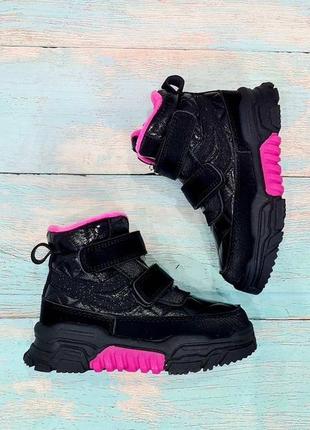 Зимние ботинки для мальчика чёрные от clibee6 фото