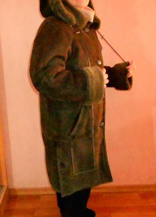 Натуральна турецька дублянка з капюшоном. на 44, 46 розмір.4 фото